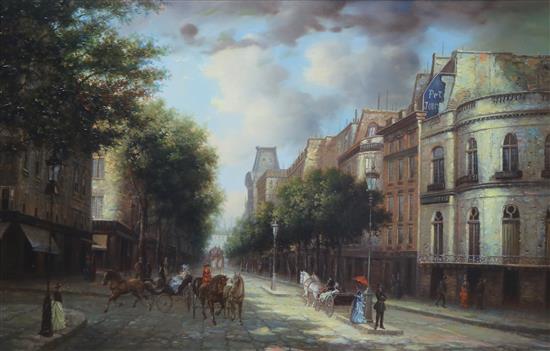 G. Schroter Paris street scene 39 x 59cm